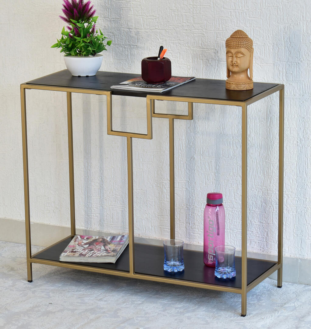 Kenny Multipurpose Black Console Hall Table